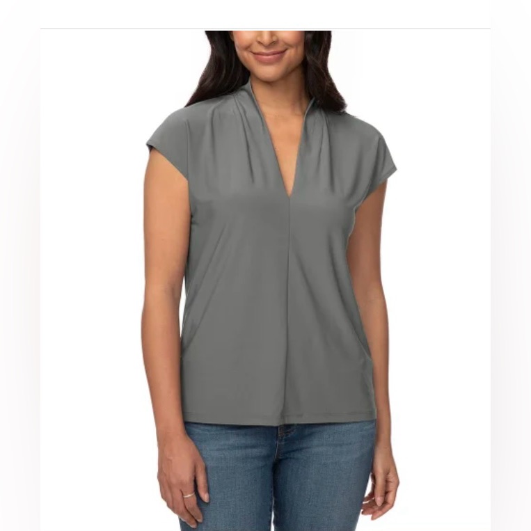 Nwt Buffalo Ladies' V-Neck Short Sleeve Blouse Size Xl